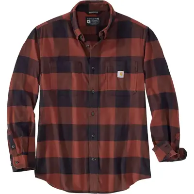 Carhartt Workwear Carhartt M's Midweight Flannel L/S Plaid Shirt Mineral Red