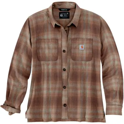 Carhartt Workwear Carhartt W's Midweight Flannel L/S Plaid Shirt Stucco