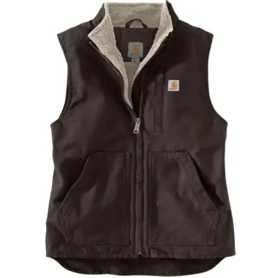 Carhartt Workwear Carhartt W's Sherpa Lined Mock Neck Vest Dark Brown
