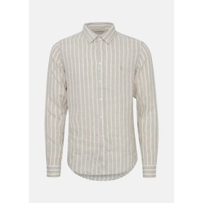 Cfanton 0071 Ls Bd Striped Lin, Chateau Gray, M,  Långärmade Skjortor