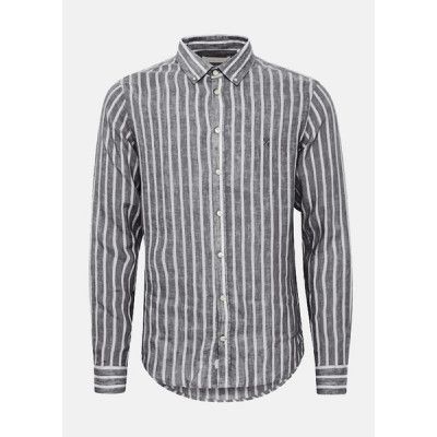 Cfanton 0071 Ls Bd Striped Lin, Dark Navy, M,  Långärmade Skjortor