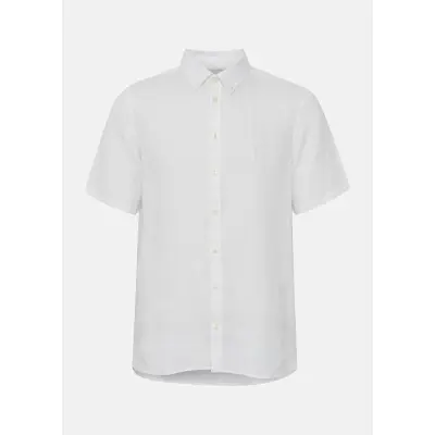 Cfanton 0071 Ss 100% Linen Shi, Snow White, L,  Kortärmade Skjortor