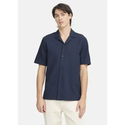 Cfarcher Ss Rc Knitted Shirt, Navy Blazer, M,  Kortärmade Skjortor