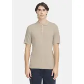 Cfkarl Structured Knit Polo, Plaza Taupe, L, Kortärmade Skjortor