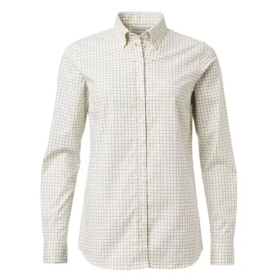 Chevalier Florence Shooting Fit Stretch Shirt Women Highland Green Tattersall