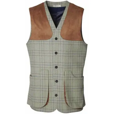 Chevalier Wiston Tweed Shooting Vest Men Willlow Checked