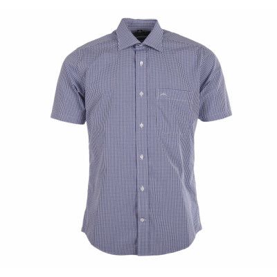 Classic Check Shirt S/S, Navy/White, M,  Skjortor