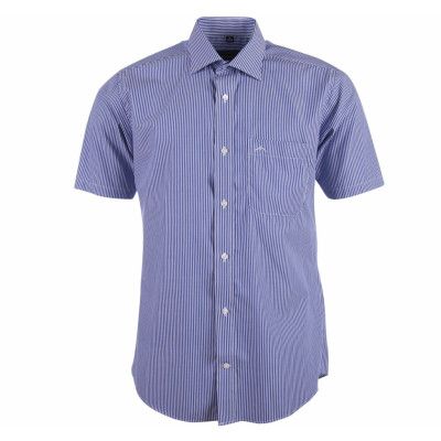 Classic Stripe Shirt S/S, Blue, L,  Skjortor