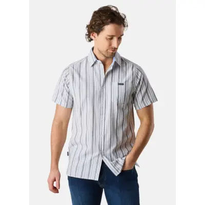 Coos Bay Shirt, White Stripe, 4xl,  Kortärmade Skjortor