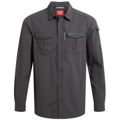 Craghoppers M's NosiLife Adventure Long Sleeved Shirt III Black Pepper