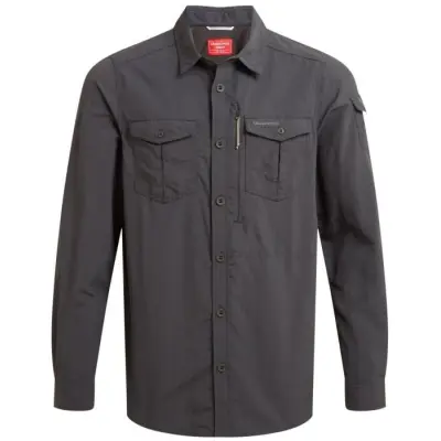 Craghoppers M's NosiLife Adventure Long Sleeved Shirt III Black Pepper