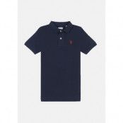 Dhm Pique Polo, Dark Sapphire Navy / Haute Red, 12-13,  Skjortor