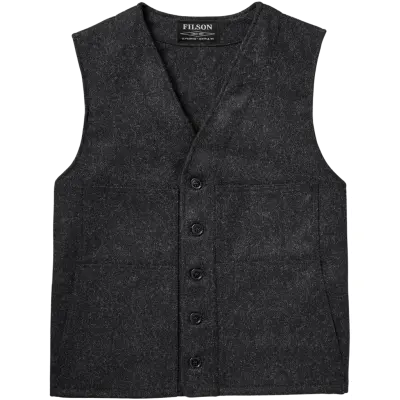 Filson M's Mackinaw Wool Vest Charcoal