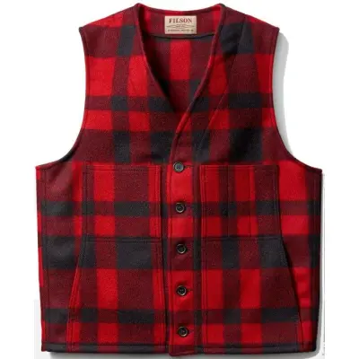 Filson M's Mackinaw Wool Vest Red/Black