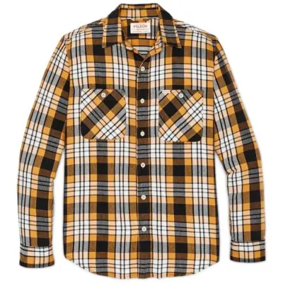 Filson M's The Rangeland Flannel Shirt Yellow / Faded Black Plaid