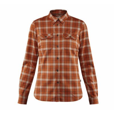 Fjällglim Stretch Shirt Ls W, Autumn Leaf, S,  Skjortor