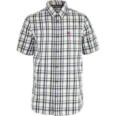 Fjällräven Men's Övik Lite Shirt Short Sleeve Chalk White-dark Navy