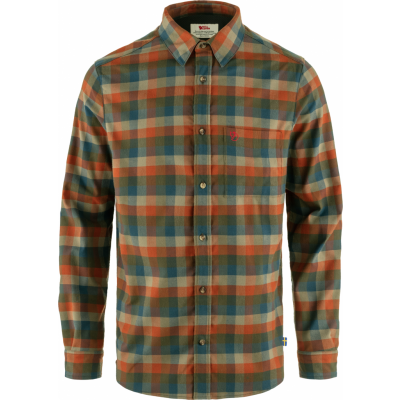 Fjällräven Men's Lappland Stretch Flannel Shirt Laurel Green-Autumn Leaf