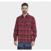 Flannel M Checked Shirt, Chinese Red, S,  Långärmade Skjortor