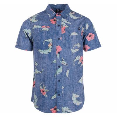 Floral Push Button Up, Navy, Xxl,  Varumärken