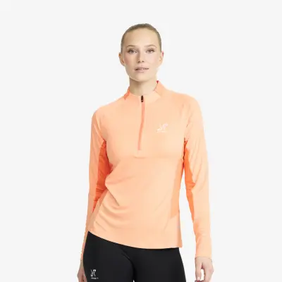 Force Light Half-zip Top Dam Peach Fuzz/Copper Tan, Storlek:XS