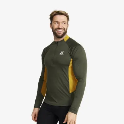 Force Light Half-zip Top Herr Forest Night/Golden Palm, Storlek:XS