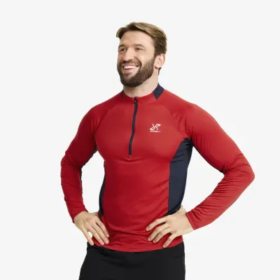 Force Light Half-zip Top Herr Lava Falls/Navy, Storlek:XL