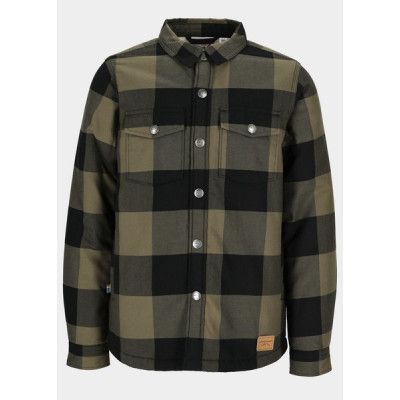 Forest Pile Shirt Ii Jr, Olive/Black, 140,  Långärmade Skjortor