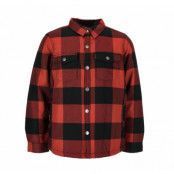 Forest Pile Shirt Jr, Red/Black, 120,  Långärmade Skjortor
