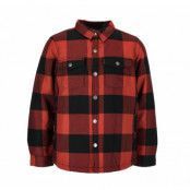 Forest Pile Shirt Jr, Red/Black, 130,  Långärmade Skjortor