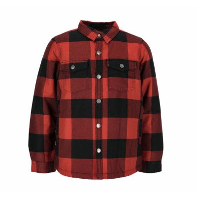 Forest Pile Shirt Jr, Red/Black, 150,  Långärmade Skjortor