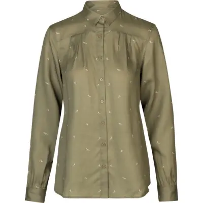 Härkila Abigail L/S Shirt Women Dust Green/Flying Ducks