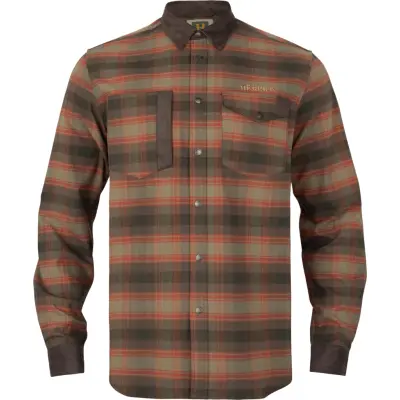 Härkila Men's Aivak Long Sleeve Shirt Autumn Orange Check