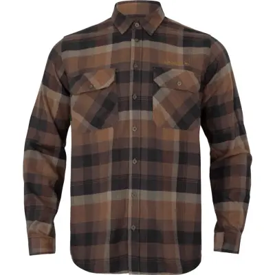 Härkila Men's Asmund Longsleeve Shirt Rust Brown Check