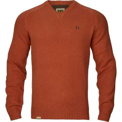 Härkila M's Vincent Merino V-Neck Pullover Bombay Brown