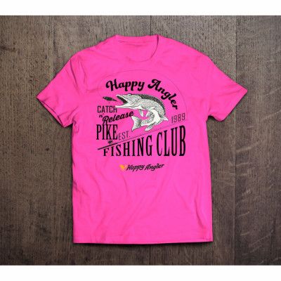 Happy Angler Club-skjorta, skrikrosa, XL - BEGRÄNSAT PARTI