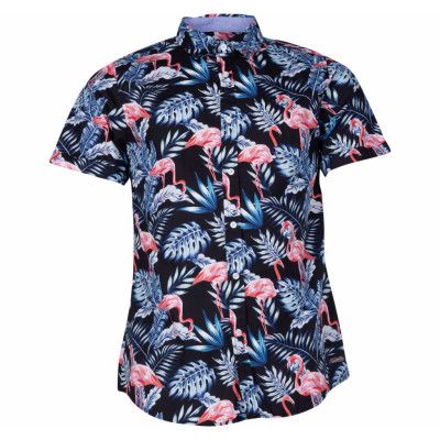 Hawaii Jungle Flamingo Shirt S, Black, Xs,  Blount And Pool