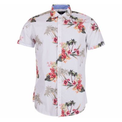 Hawaii Palm Shirt S/S, White, 2xl,  Blount And Pool