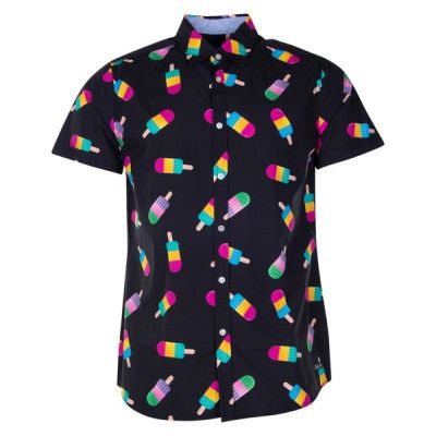 Hawaii Shirt, Black Ice Cream, 2xl,  Kortärmade Skjortor