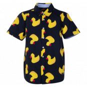 Hawaii Shirt Jr, Black Yellow Duck, 130,  Strandkläder