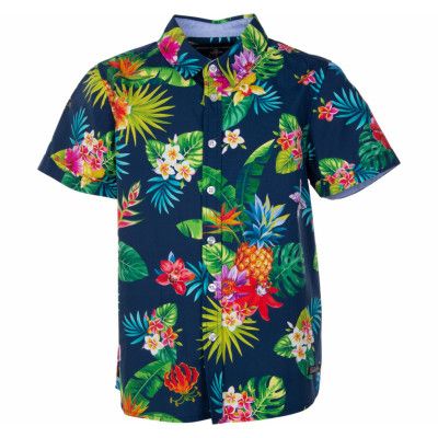 Hawaii Shirt Jr, Navy Jungle Pineapple, 140,  Blount And Pool