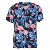 Honolulu Shirt, Black Flamingo Leaf, S,  Blount And Pool