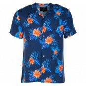 Honolulu Shirt, Navy Orange Flower, 3xl, Blount And Pool