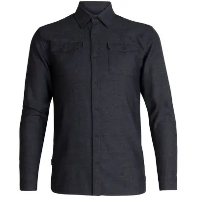 Icebreaker M's Lodge Flannel Shirt Black Heather