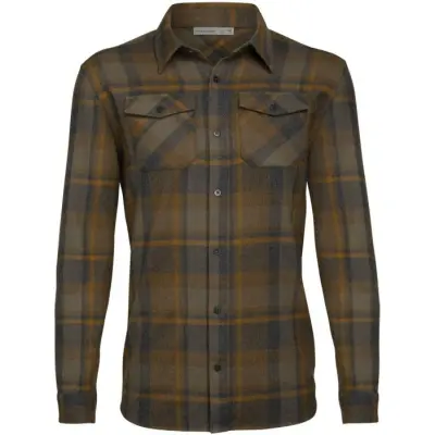 Icebreaker M's Lodge Flannel Shirt Jet/Driftwood