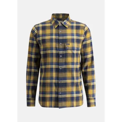 Järpen Plaid Flannel Shirt, Olive, S,  Långärmade Skjortor