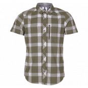 Jondal Shirt Ss, Khakigreen/White Check, S,  Bergans