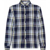 Knowledge Cotton Apparel Men's Checked Overshirt Blue Check