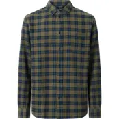Knowledge Cotton Apparel Men's Loose Fit Checkered Shirt Green Check