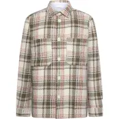 KnowledgeCotton Apparel Checked Overshirt Creme Check